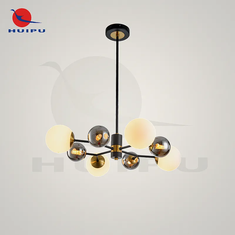 avant-garde opal smoky grey glass chandelier