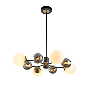 avant-garde opal smoky grey glass chandelier